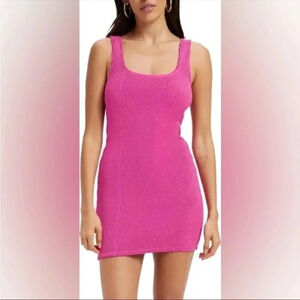 Good American Always Fits Metallic Sculpt Dress - Fuchsia‎ Pink Size 00